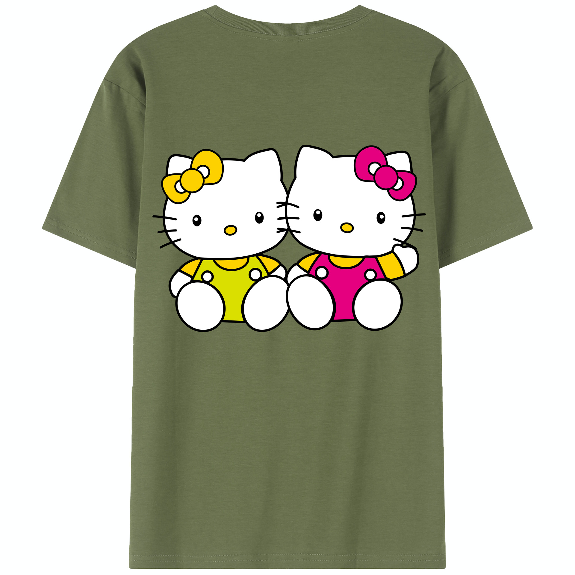 （画像用） Hello Kitty ハローキティ 綿100％半袖Tシャツ（背面プリント）